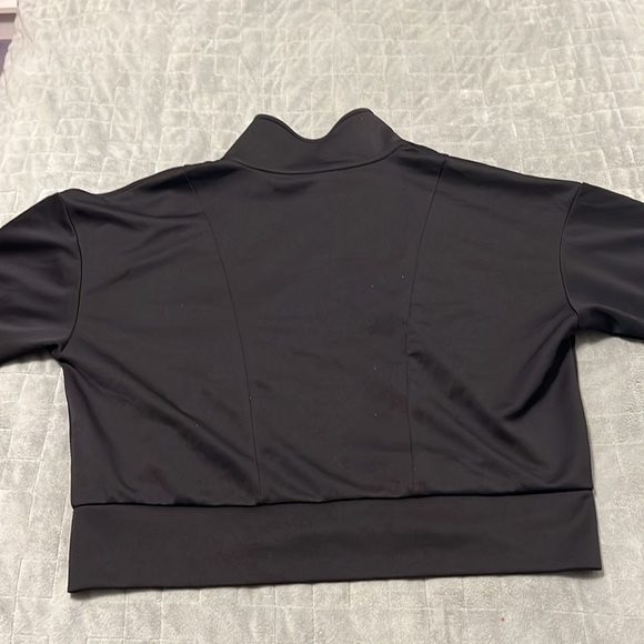 Express Cropped Track Jacket with Rainbow Sleeves, Sporty, Size M - Picture 3 of 7